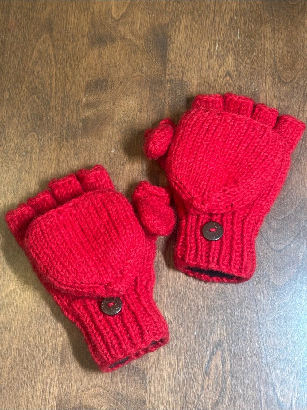 Handmade in Nepal Convertible Fingerless Mittens with Button Closure